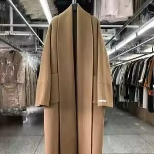 "Women's Double-Sided Wool Coat - Loose Fit, Turn-Down Collar"